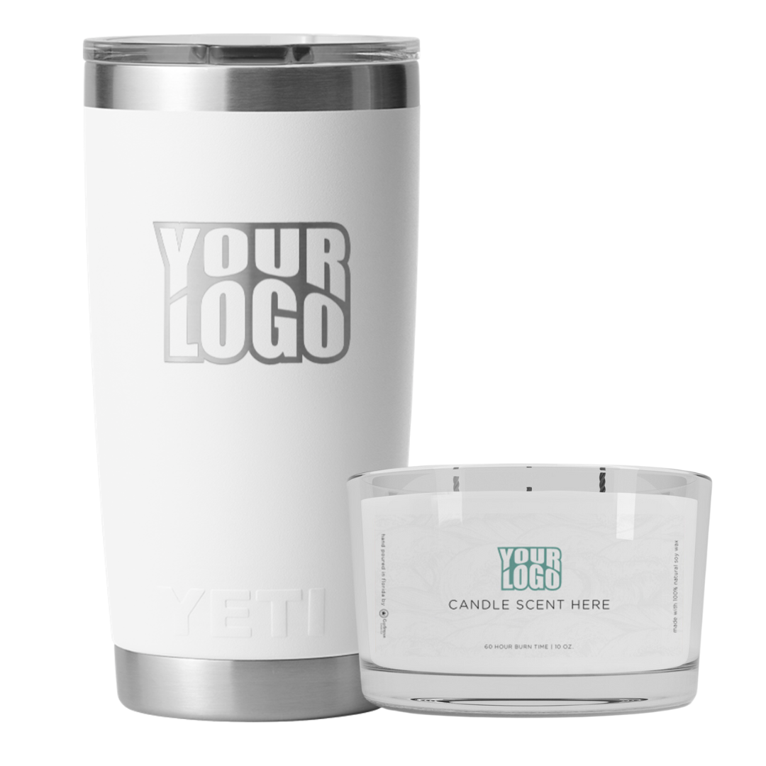 20 oz. Yeti + Candle Custom Client Gift