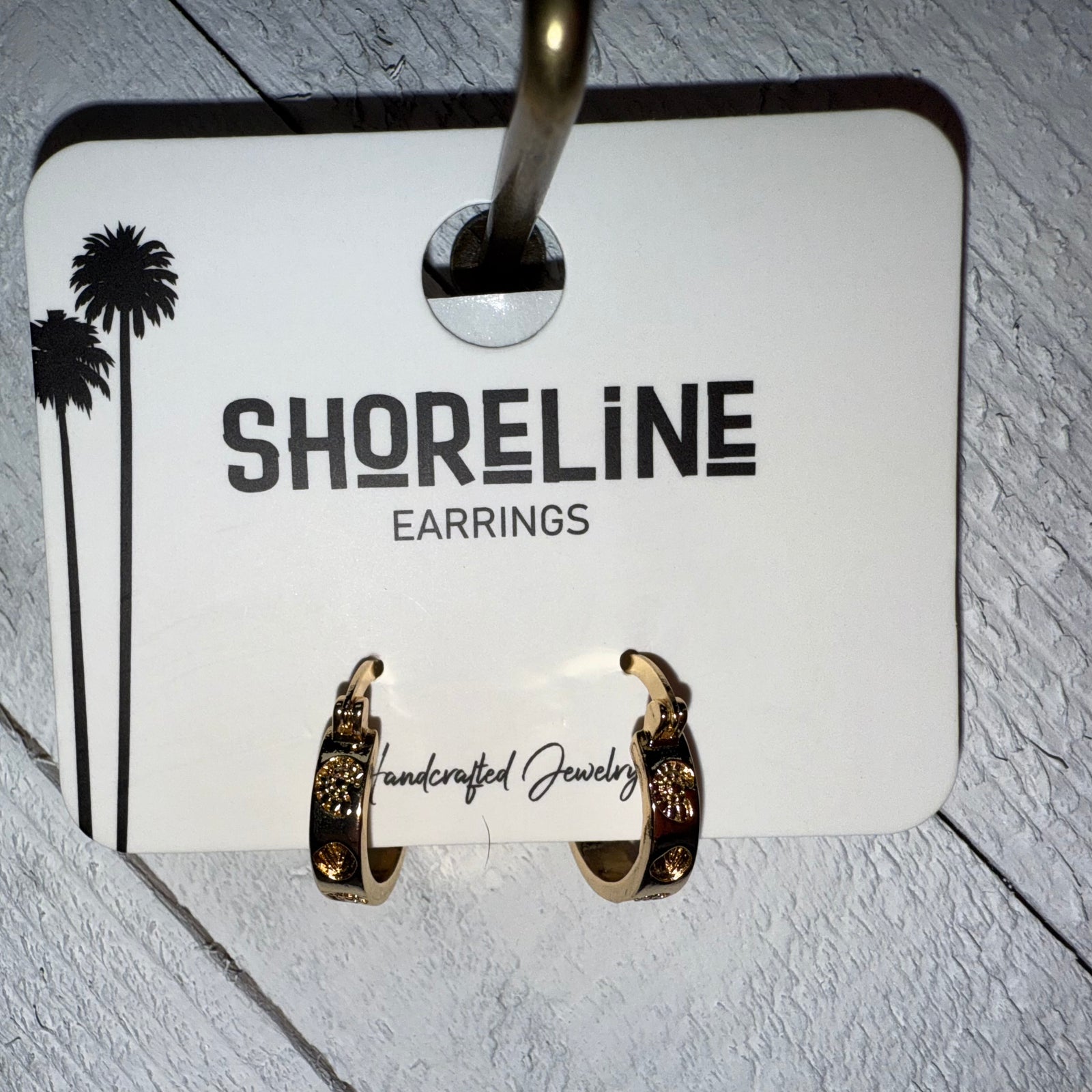 Seashell Engraved Hoop Earrings