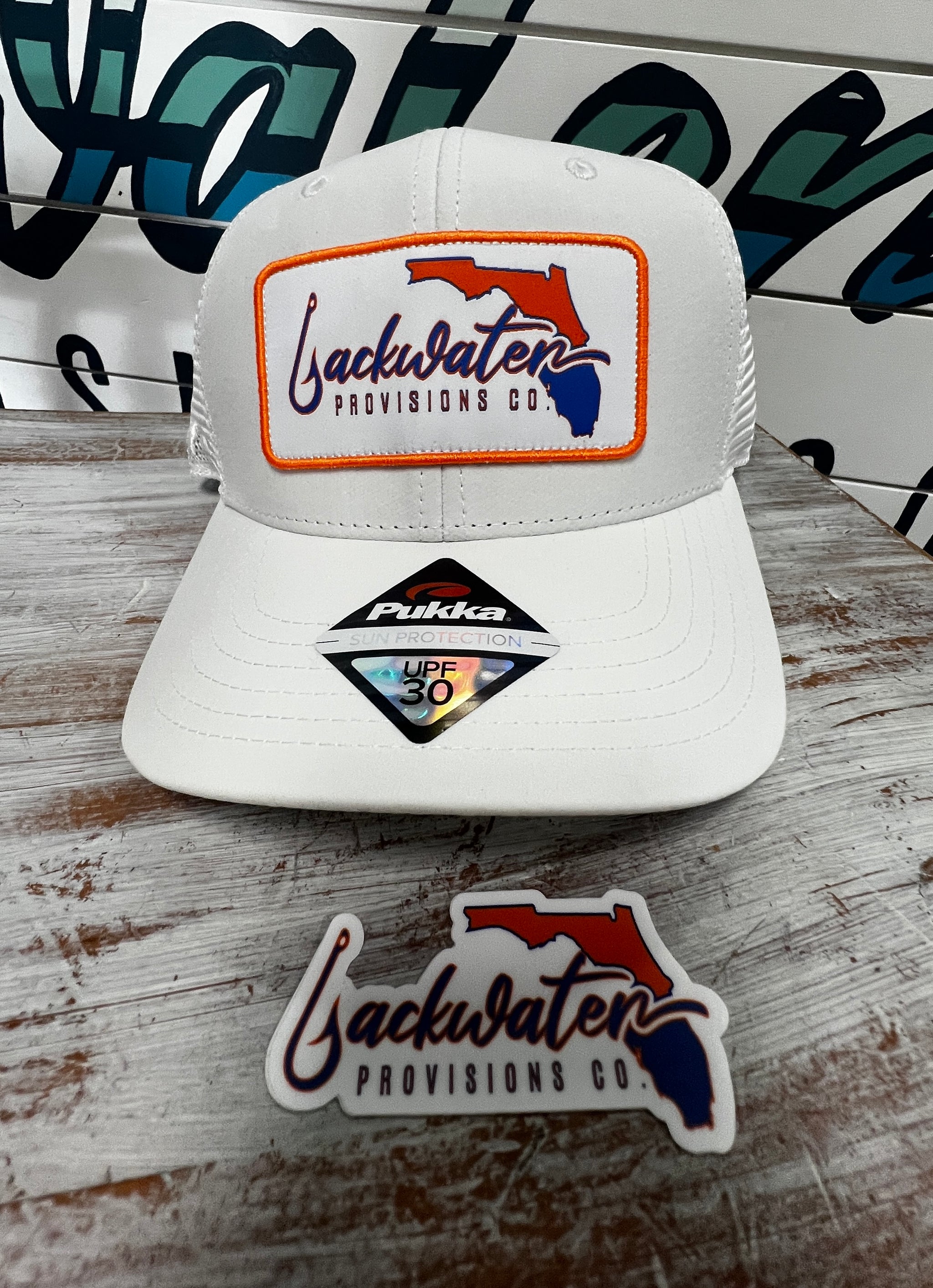 Orange and Blue Logo Backwater Hat