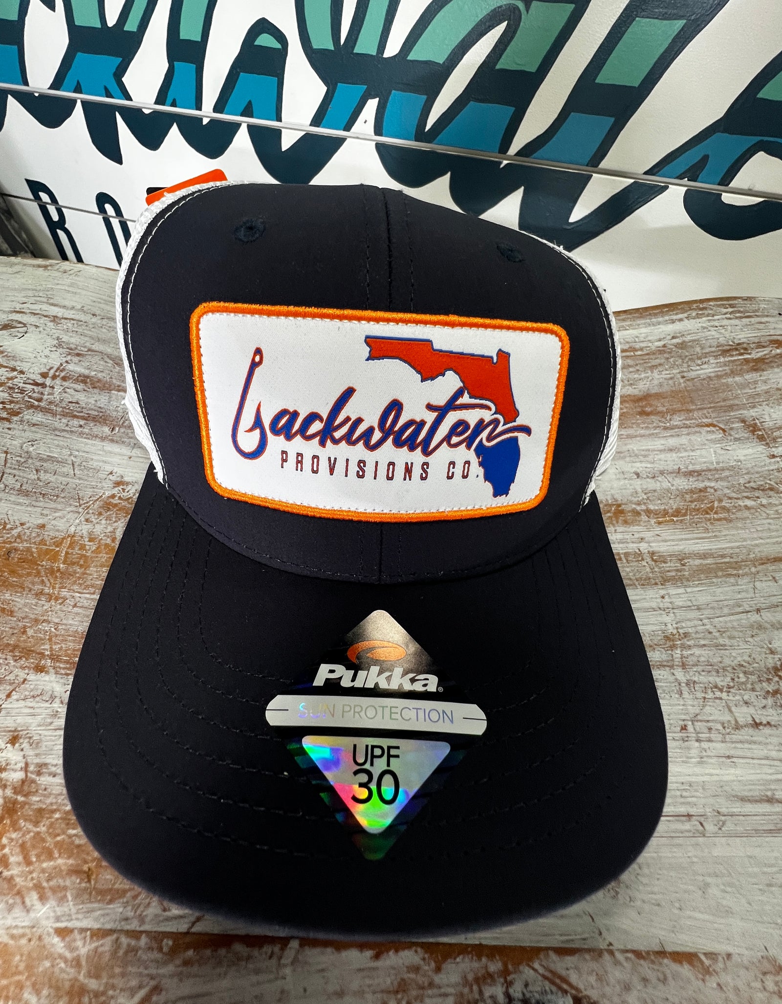 Orange and Blue Logo Backwater Hat