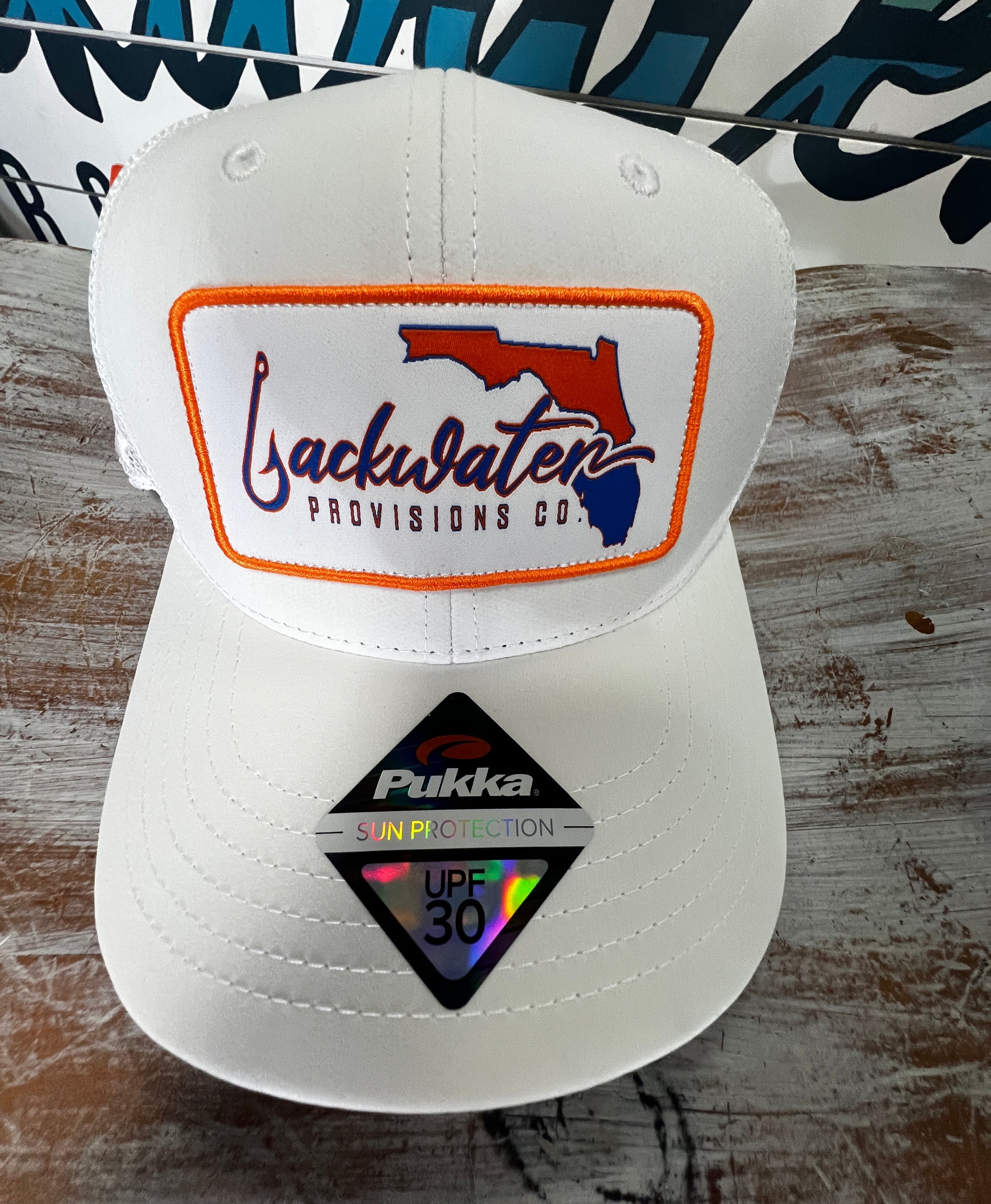 Orange and Blue Logo Backwater Hat