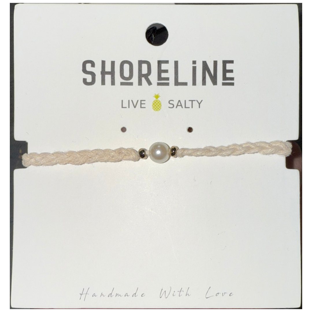 Braided Pearl Charm Bracelet