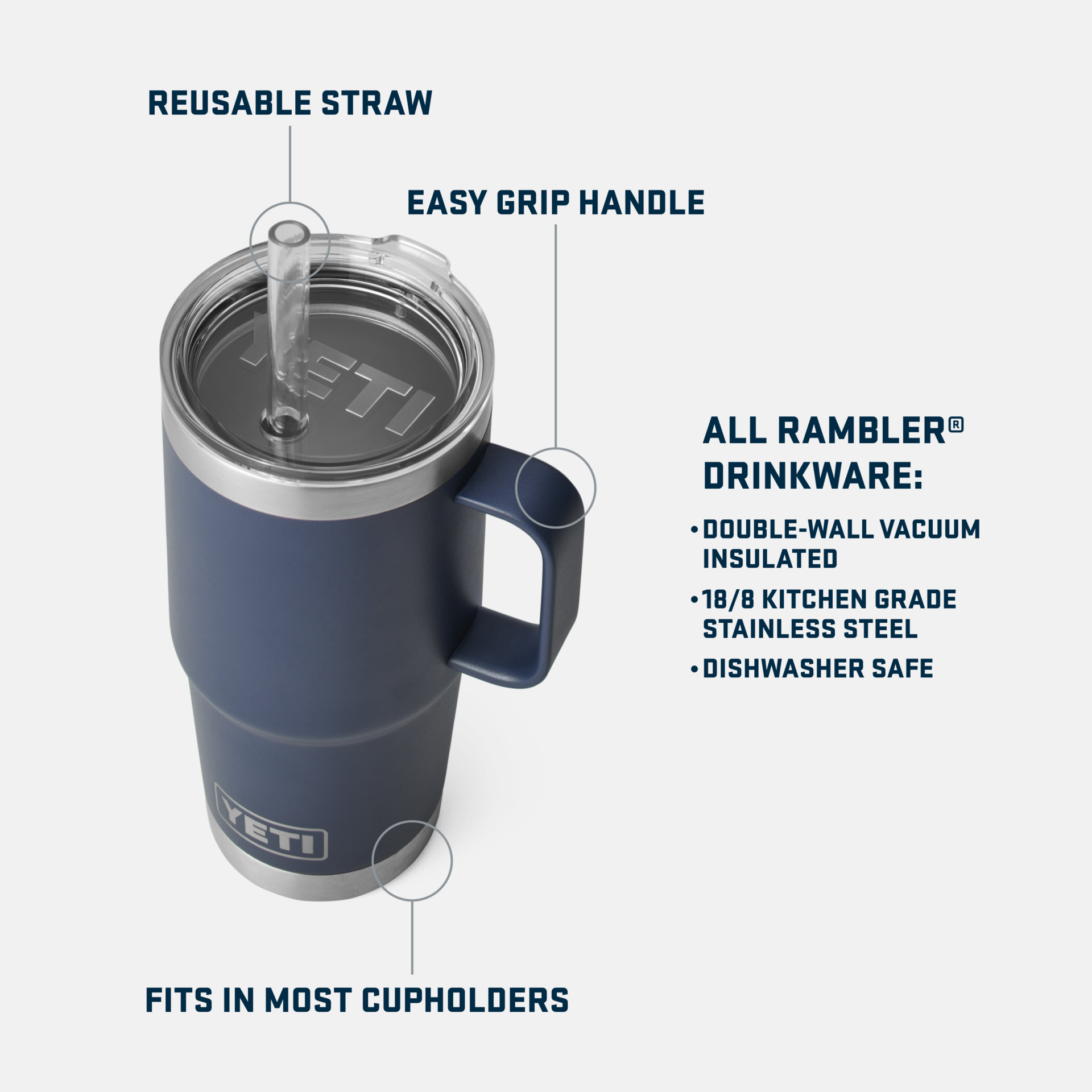 RAMBLER® 25 oz. Mug with Straw