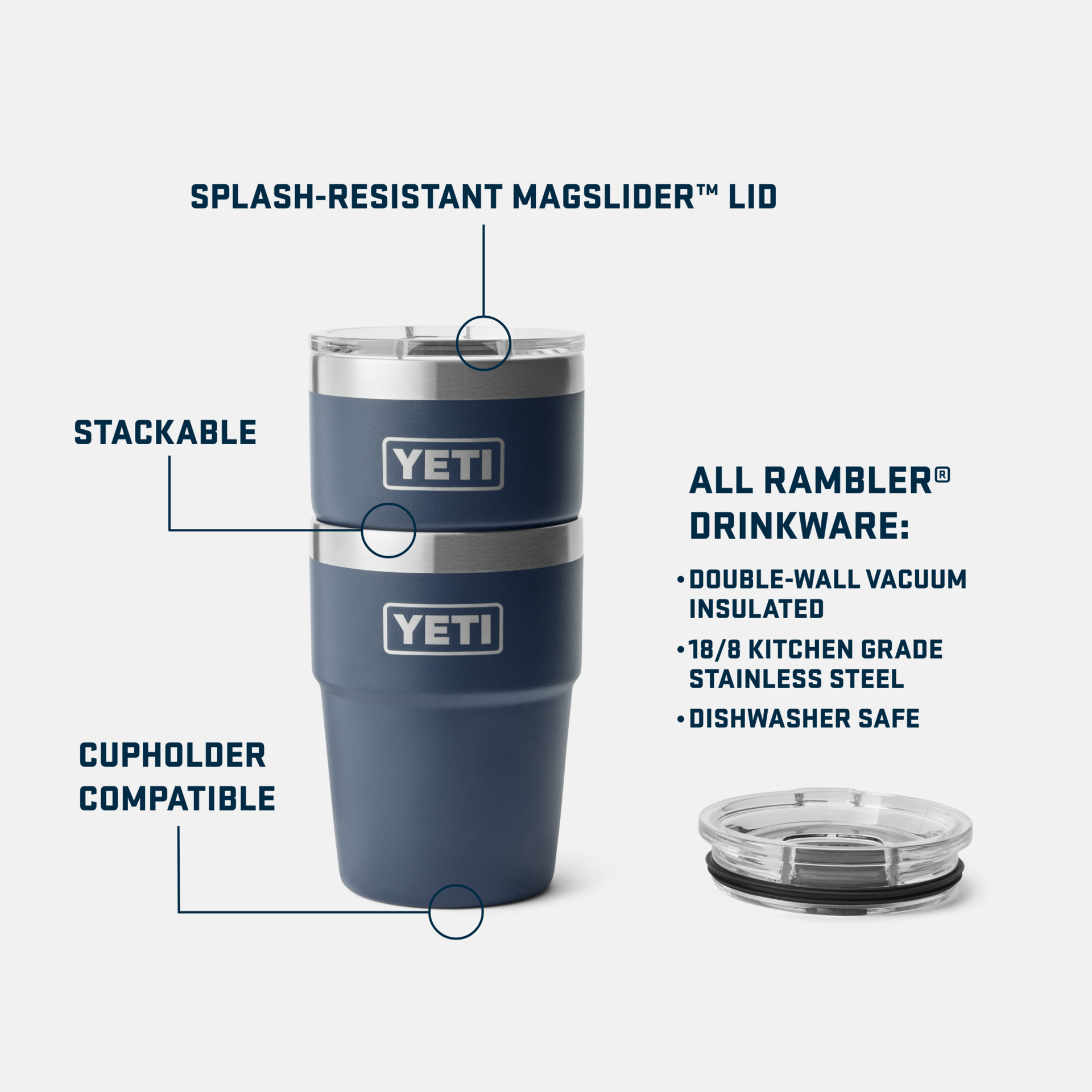 RAMBLER® 16 OZ STACKABLE Cup with MAGSLIDER™ LID