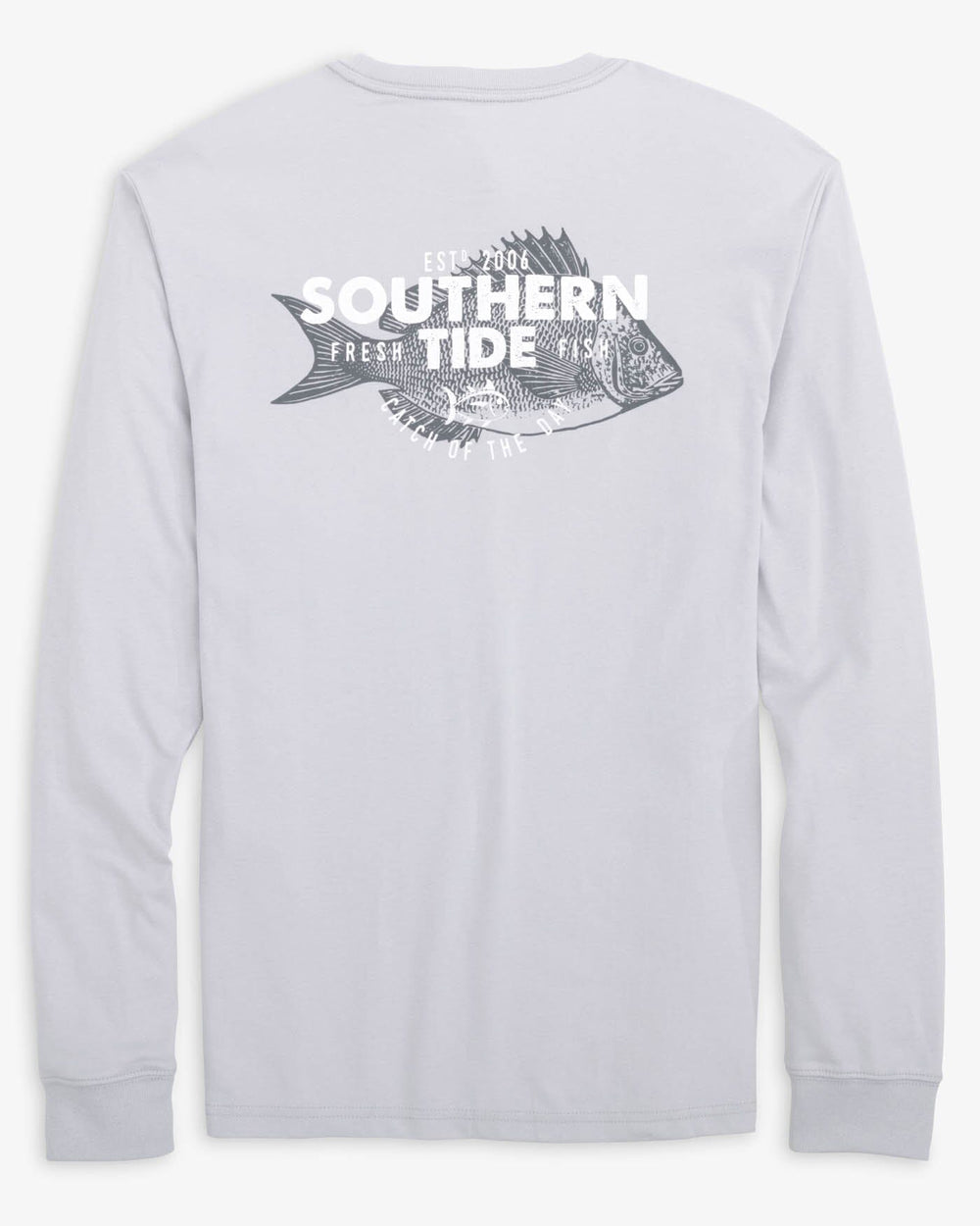 Mens LS Catch of the Day Tee Platinum Grey