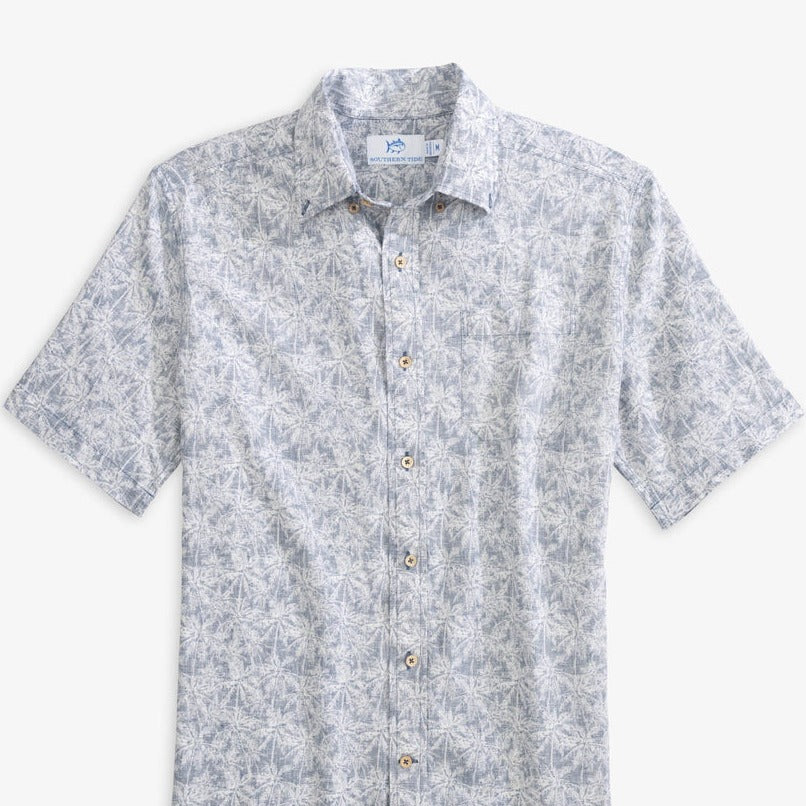 Southern Tide Keep Palm and Carry On Sport Shirt Aged Denim
