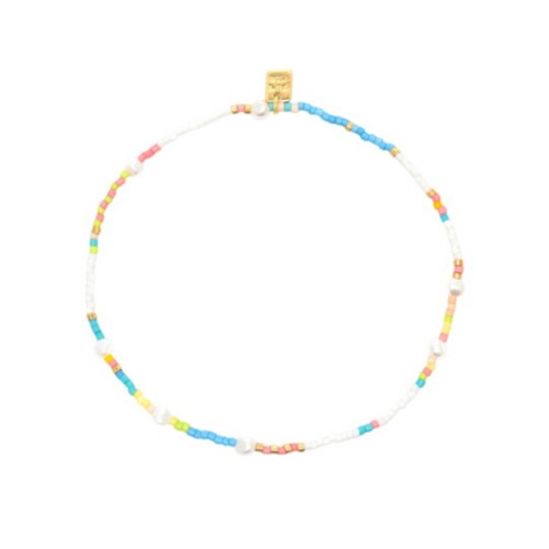 Seed Bead Gold Stretch Anklet