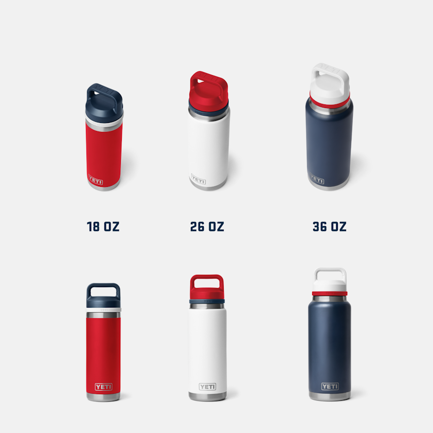Rambler 26oz Bottle Rescue Red, White and Navy Chug Cap