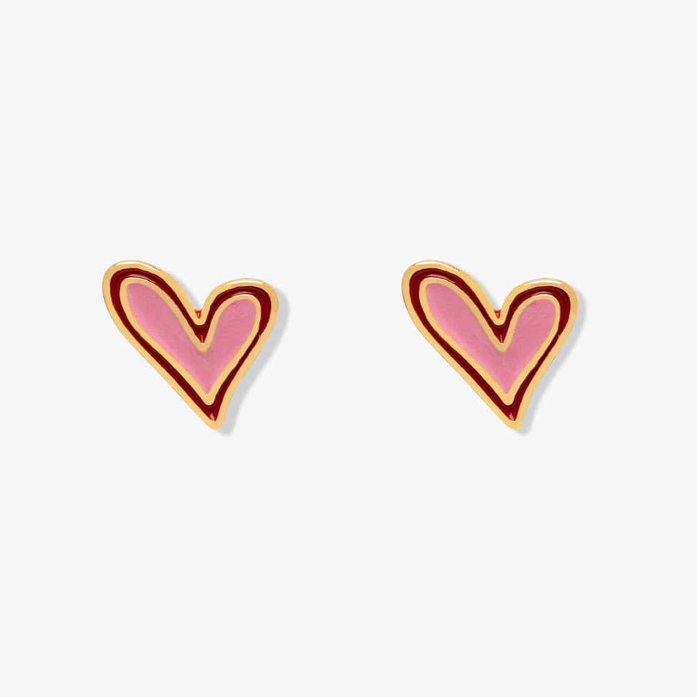 Abstract Heart Stud Earrings