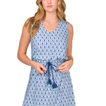 Anchor Sleeveless Tie Waist Dress