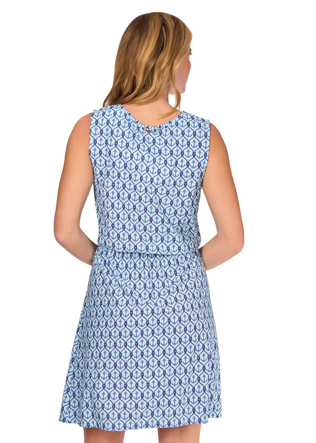 Anchor Sleeveless Tie Waist Dress