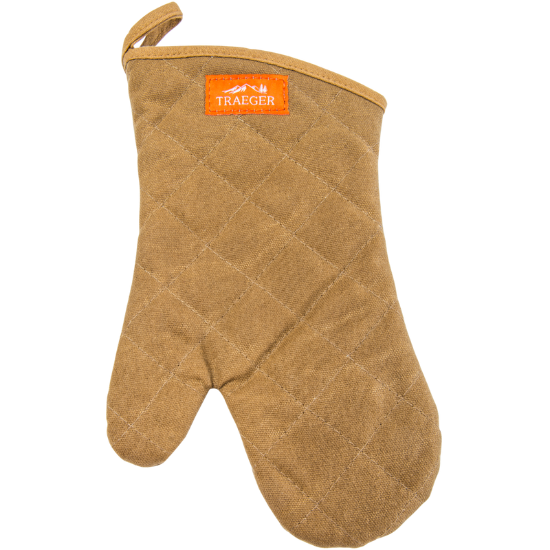 BBQ Mitt - Brown Canvas & Leather