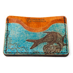 Leather Card Holder Twisting Tarpon Turquoise