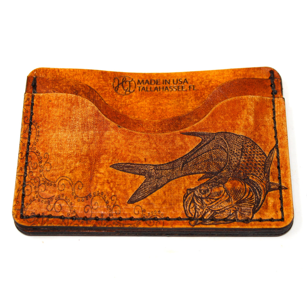 Leather Card Holder Twisting Tarpon