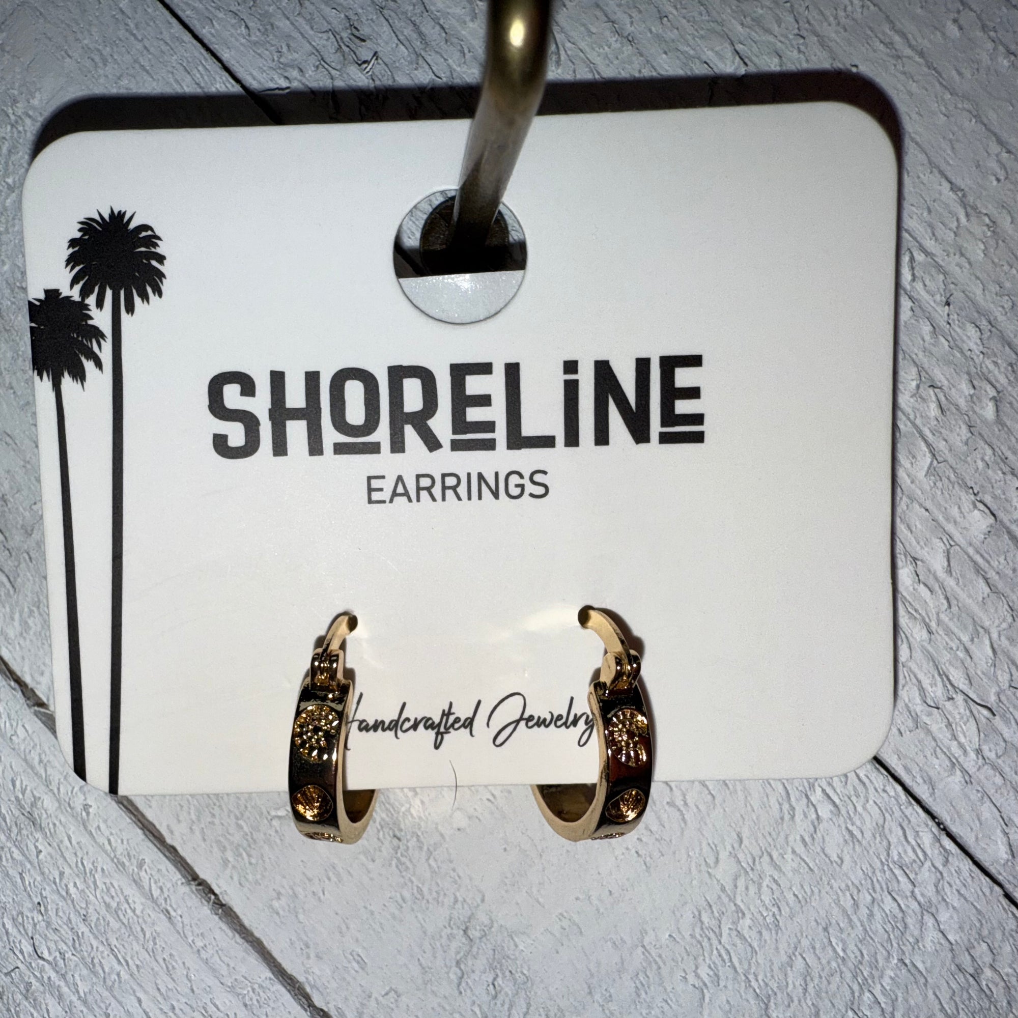Seashell Engraved Hoop Earrings