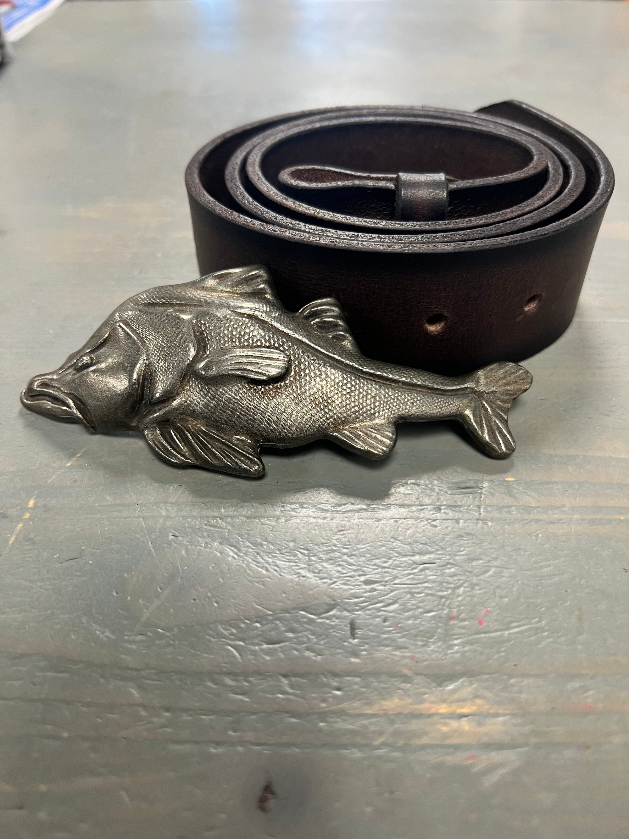 Custom Snook Leather Belt