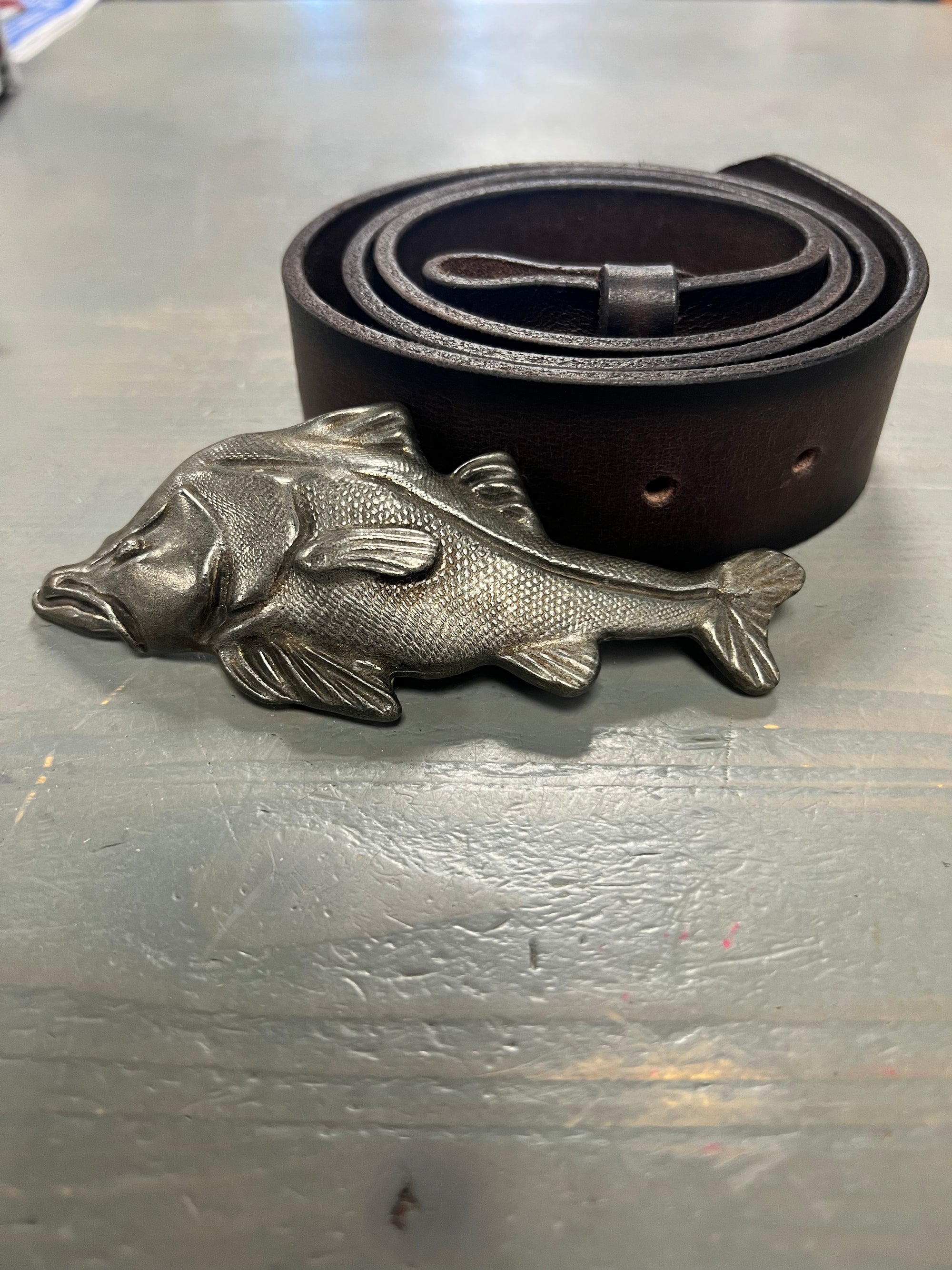 Custom Snook Leather Belt