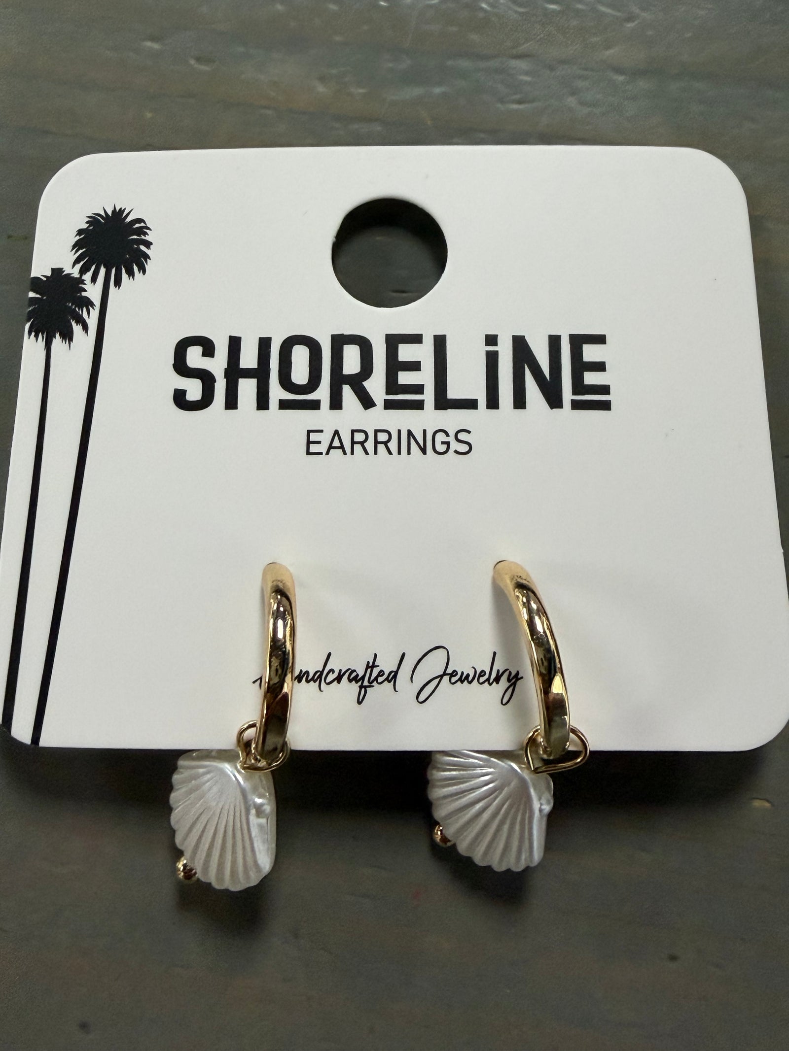 Pearl Seashell Hoop Earrings