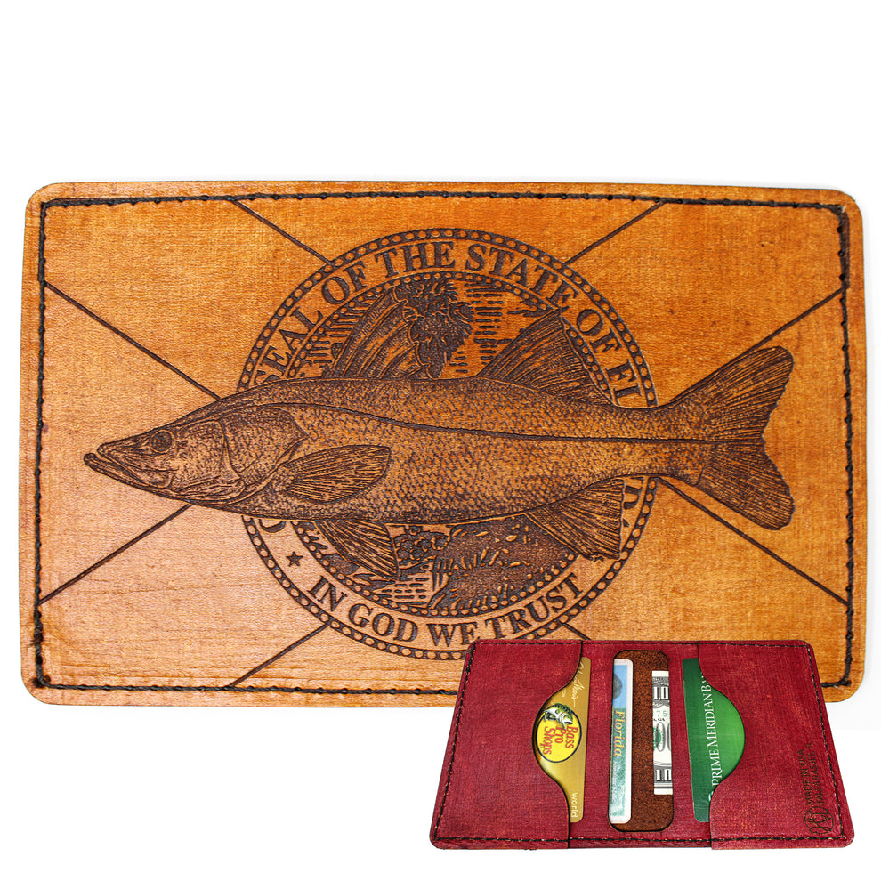 Leather Wallets Snook w- Flag