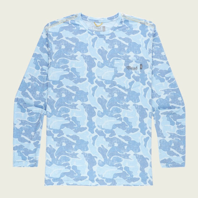 Men's Pamlico Performance Crew LS Hazy Copahee Camo