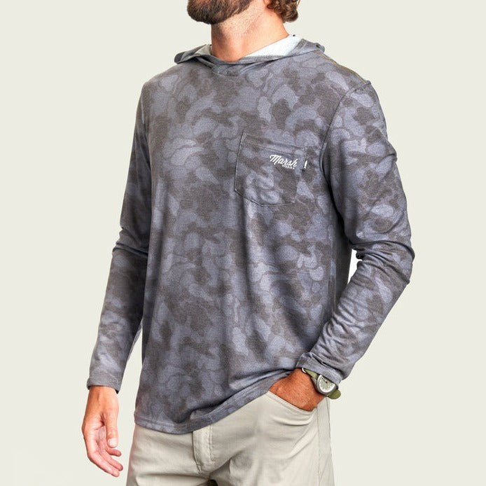 Men's Pamlico Performance Hoodie Black Camo