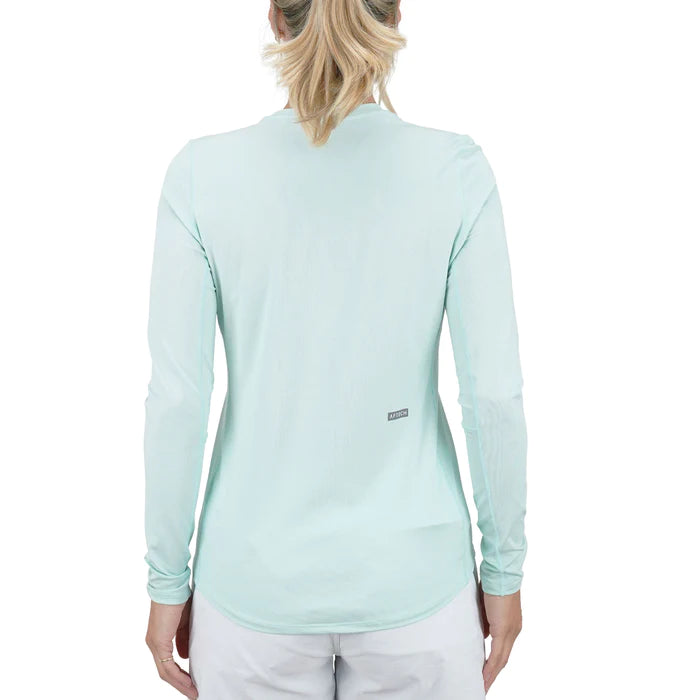 Women's Air O Mesh LS Performance Fishing Shirt | AFTCO / Eventide Heather / S