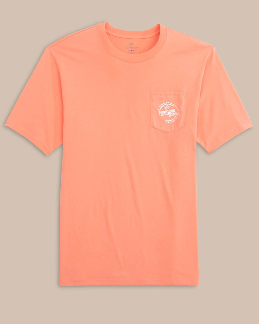 Men's SS Caps Off Badge T-Shirt Desert Floral Coral