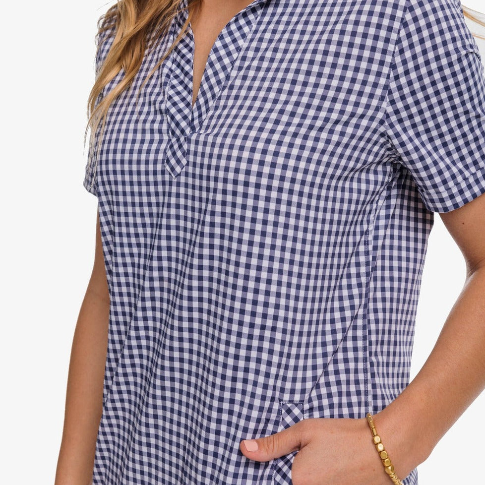 Kamryn brrr°® Intercoastal Gingham Dress Nautical Navy