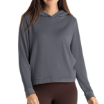 Women's Bamboo Lightweight Fleece Cropped Hoodie Storm Cloud