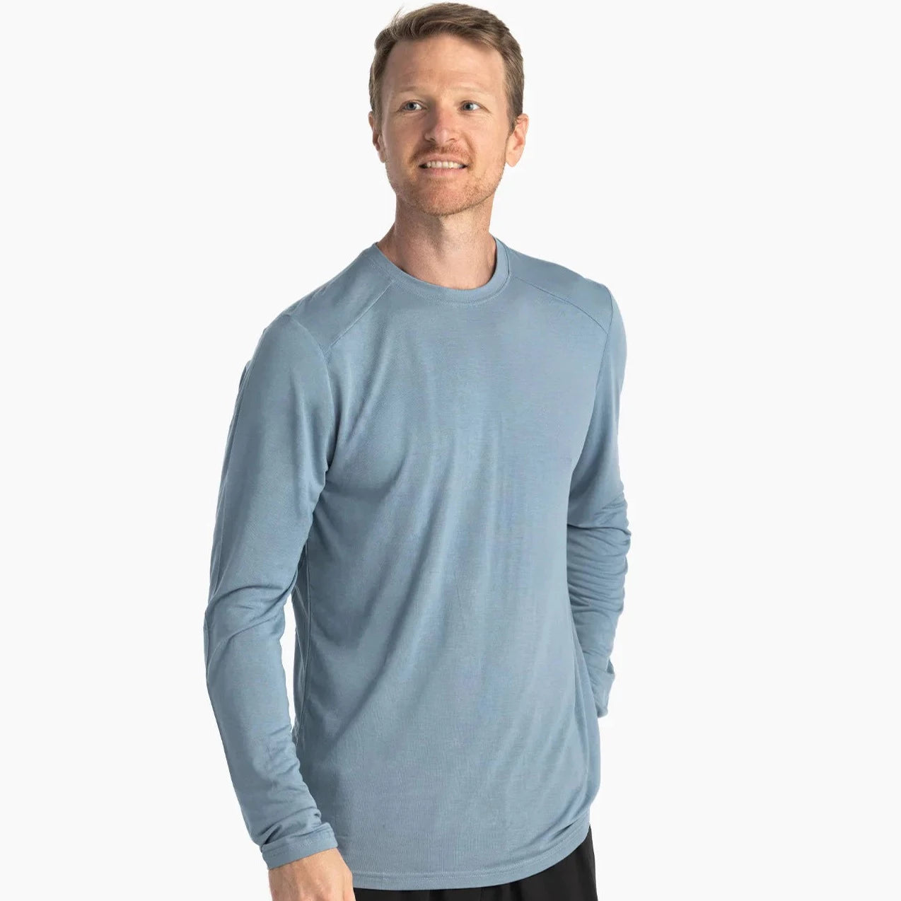 Men's Bamboo Lightweight Long Sleeve Blue Fog