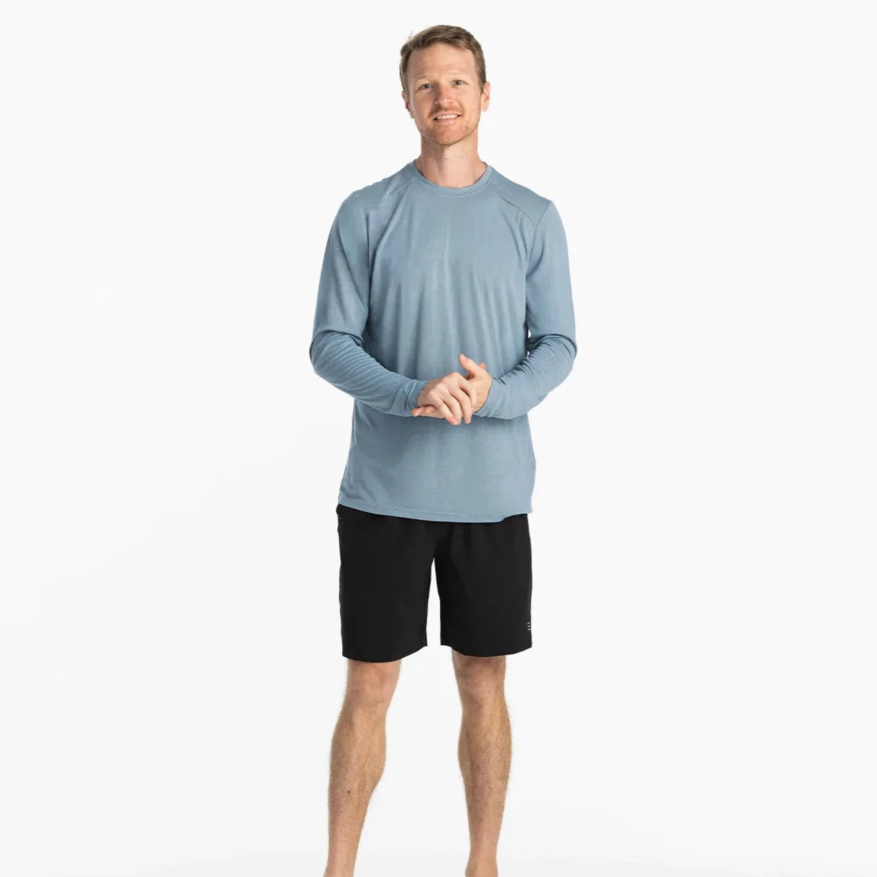 Men's Bamboo Lightweight Long Sleeve Blue Fog