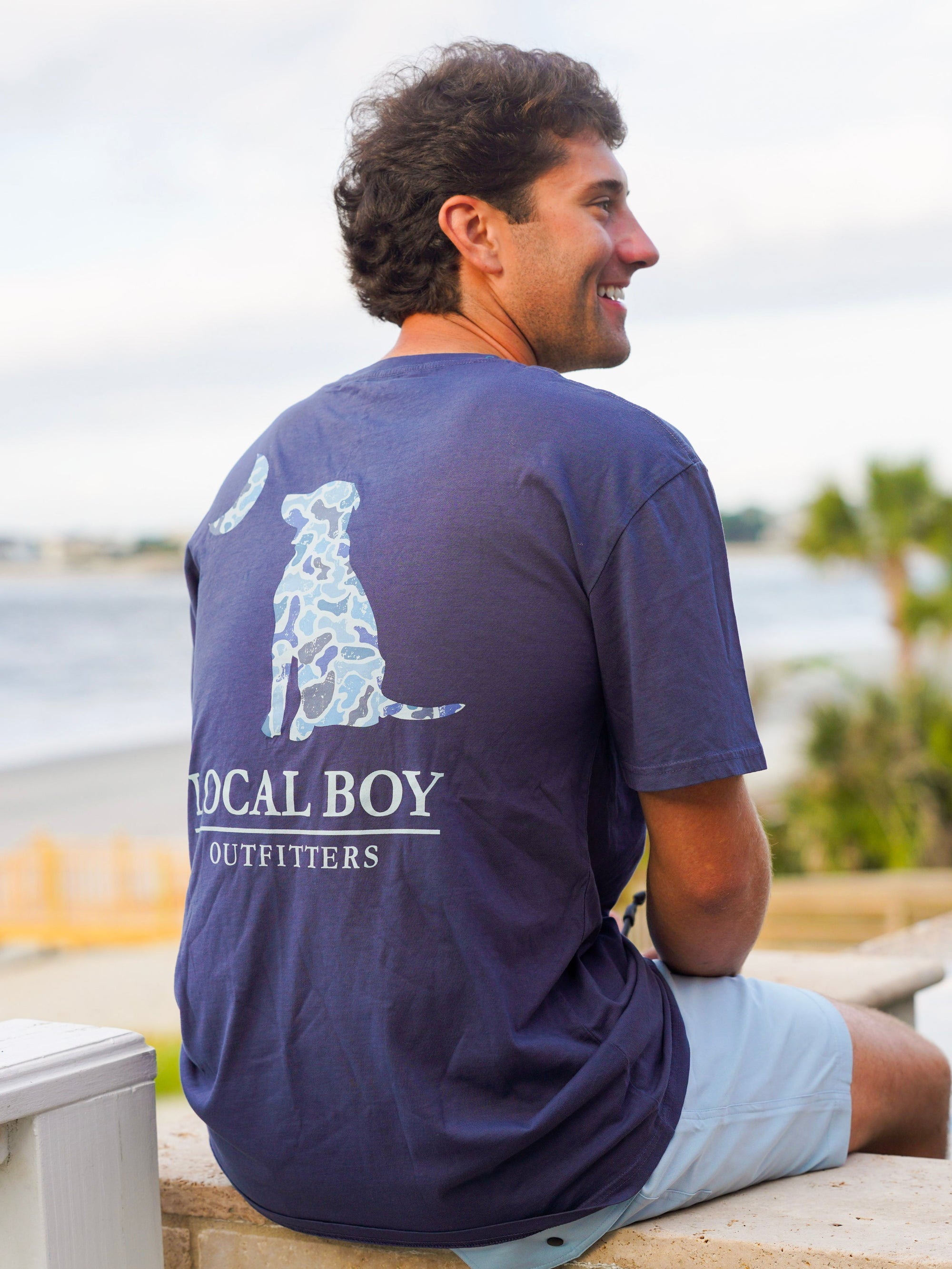 Distressed Cobalt Dog & Moon T-Shirt