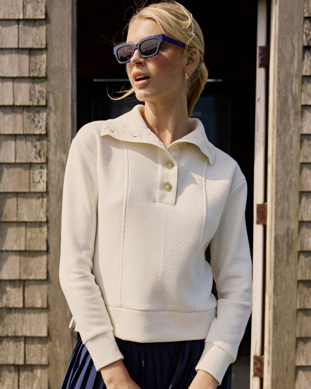 Women's L/S Tonya Button Mock